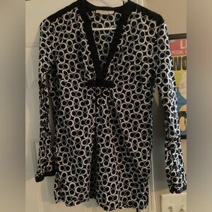 Michael Kors Pullover Top, Medium, Thin Cotton, Navy and White